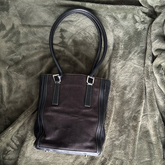 Coach Vintage Classic Legacy Brown Leather and Linen Bonnie Bucket Tote - Picture 7 of 16
